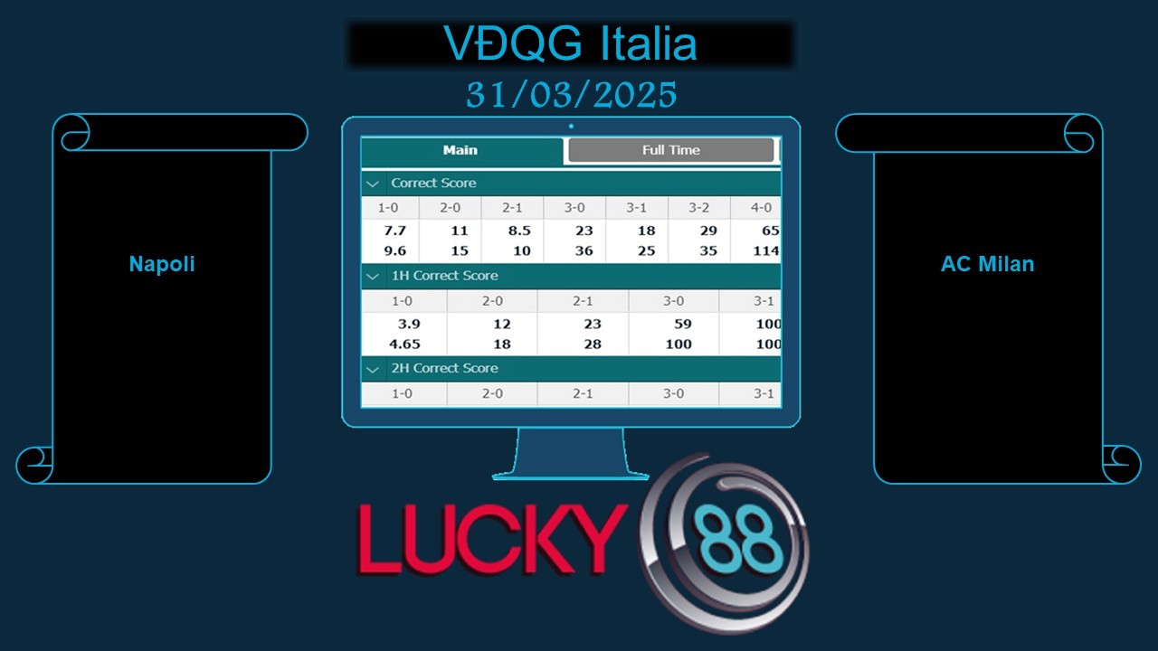 LUCKY88 Napoli vs AC Milan, Soi kèo bóng đá hôm nay 31/03/2025, VĐQG Italia
